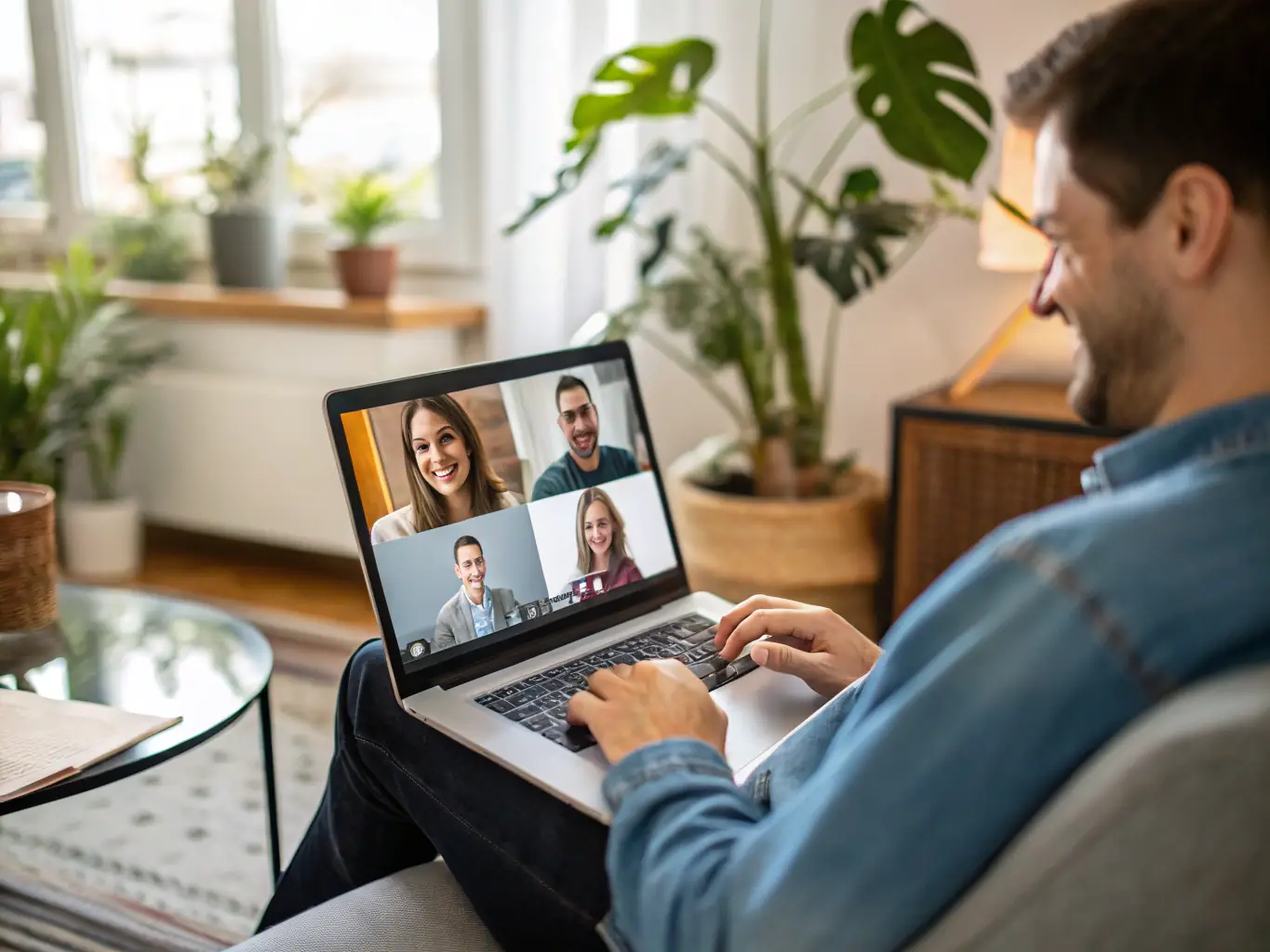 A close-up image of Renan Santos leading a bi-weekly group consultation via video conference. Participants are actively asking questions and engaging with Renan, highlighting the personalized support and expert guidance offered in these sessions.
